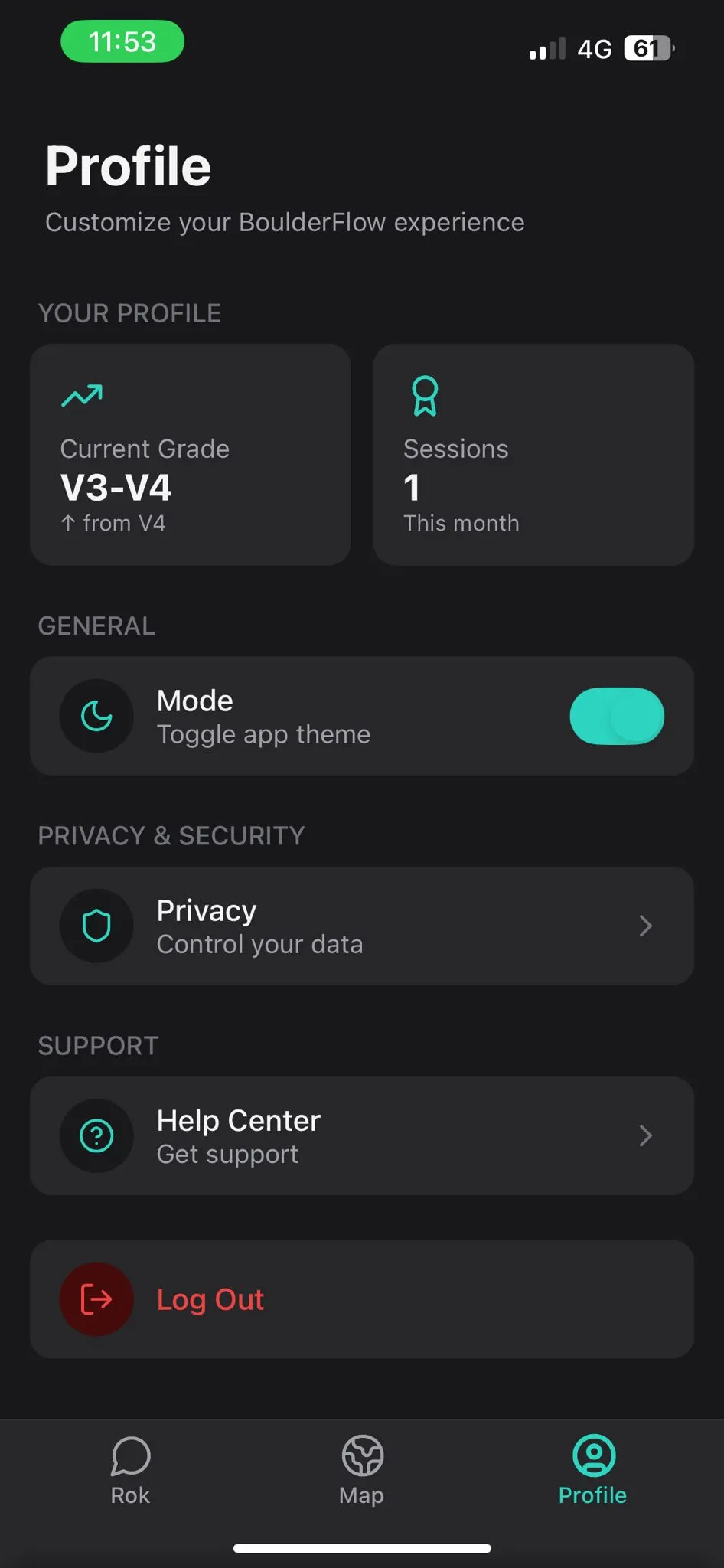 Profile screen